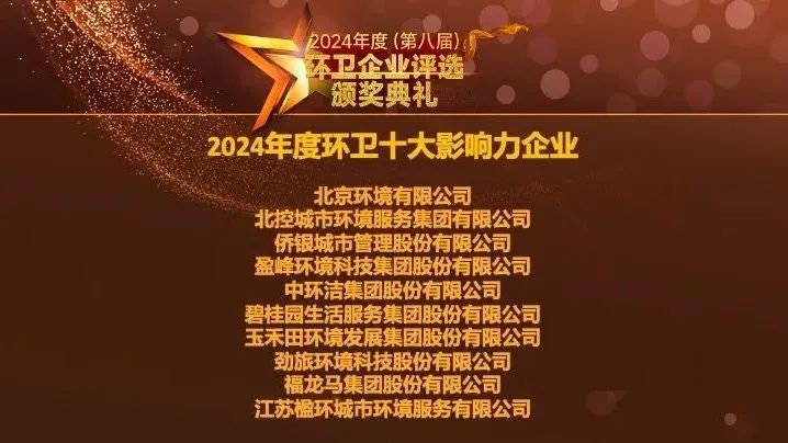 连续五年登榜丨Z6.COM-尊龙集团环境荣膺“2024年度环卫十大影响力企业”
